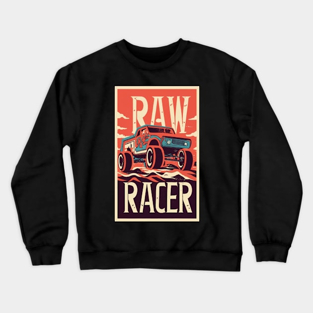 Raw Racer Desert Racing Car Art Crewneck Sweatshirt by Abeer Ahmad